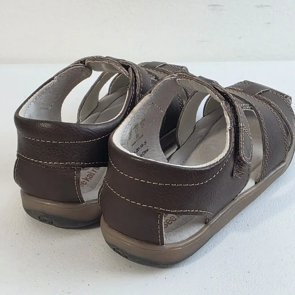 See Kai Run Kids Shoes Jude IV Brown Sandals Fishermans US Size 10 Toddler Nwob